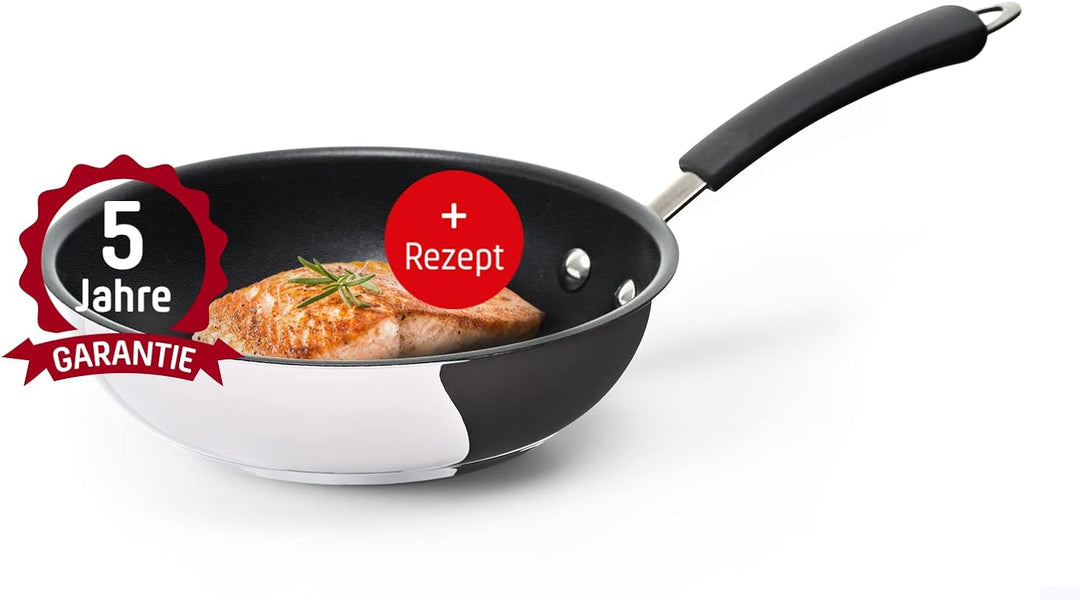 Coolinato Pfanne 20 cm beschichtet Edelstahl Bratpfanne für Gas Ceran Elektro Induktion & Backofen 2