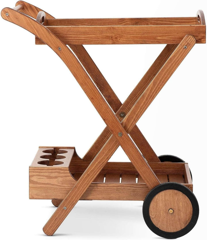 konsimo Servierwagen ARVICOLA Teakholz | Teak - Dinett - Kaffee - Teewagen - Butler - Gartentisch -