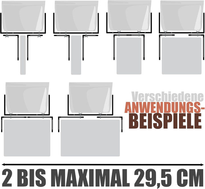 BigDean 8 Stück Blumenkastenhalter terrakotta Standard H-Form Kasten Halter Balkonkastenhalter Terra