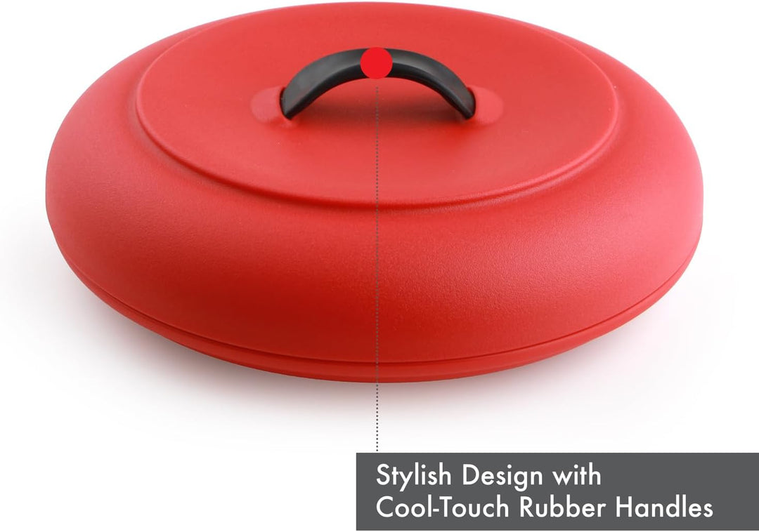Dexas 503-200 Microwavable Tortilla-Wärmer für die Mikrowelle, 21,6 x 21,6 x 6,3 cm, rot. Ideal für