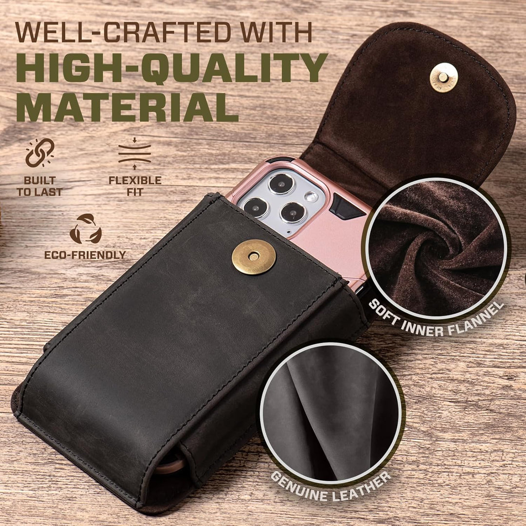Hengwin Leder Handy Holster Fall Taille Gürtel Tasche für iPhone 17 Pro Max/16Plus iPhone 16 15 14 1