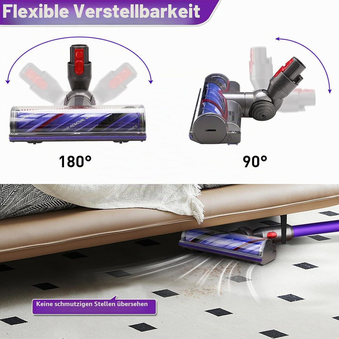 Anti-Verwicklungs Bodenbürste Kompatibel mit Dyson V7 V8 V10 V11 V15 Staubsauger, Ersatzteile Bürste
