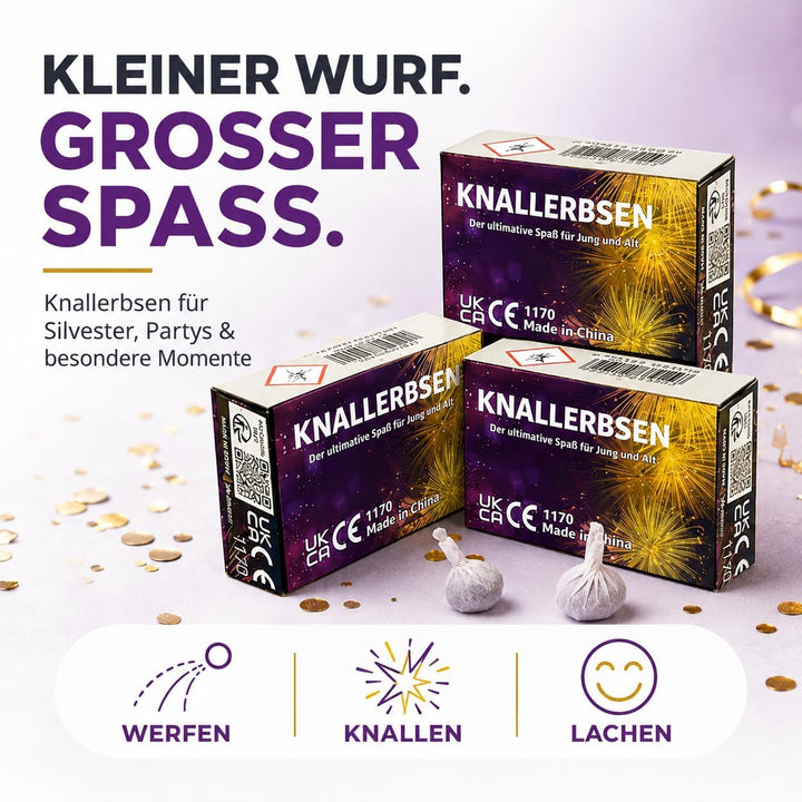TK Gruppe Timo Klingler 1000x Knallerbsen Happysparks® - Fun Snaps Silvester wie Knallteufel Knaller