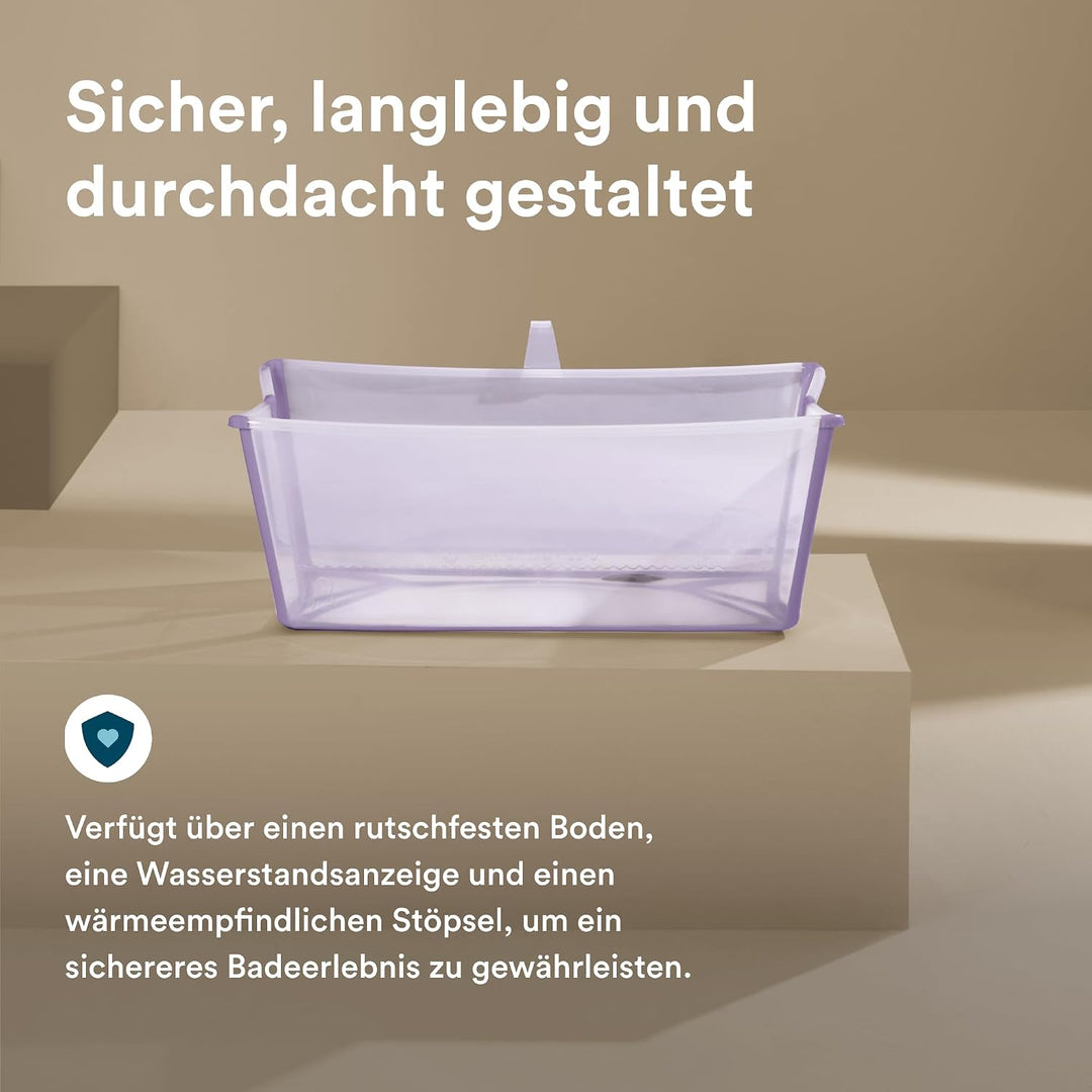 Stokke Flexi Bath, Lavender - 64 x 24 x 34 cm - Faltbare Babybadewanne für Neugeborene und Babys - L