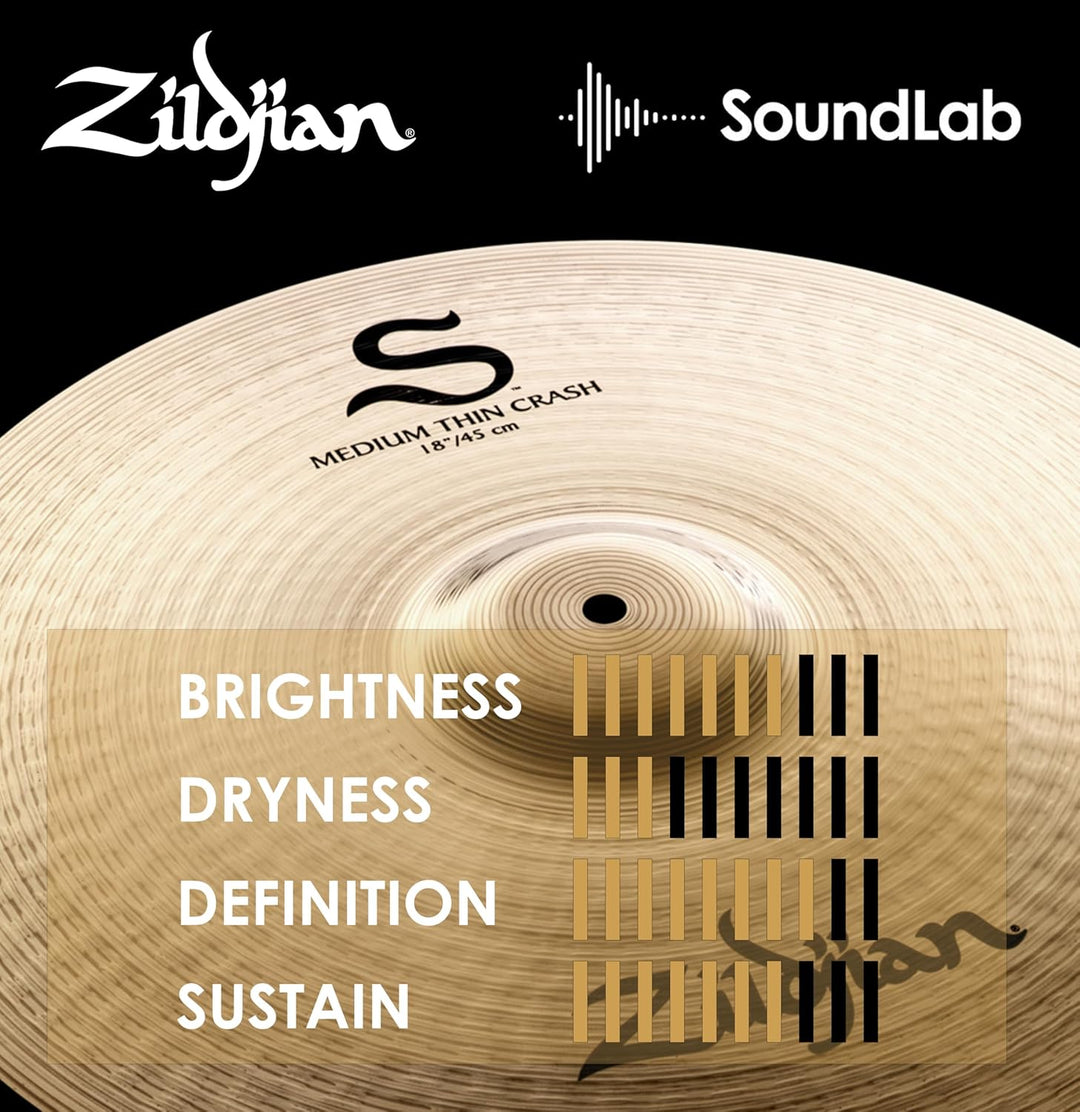 Zildjian S Family Series - 18 Zoll Medium Thin Crash Cymbal, 18 Zoll Medium Thin
