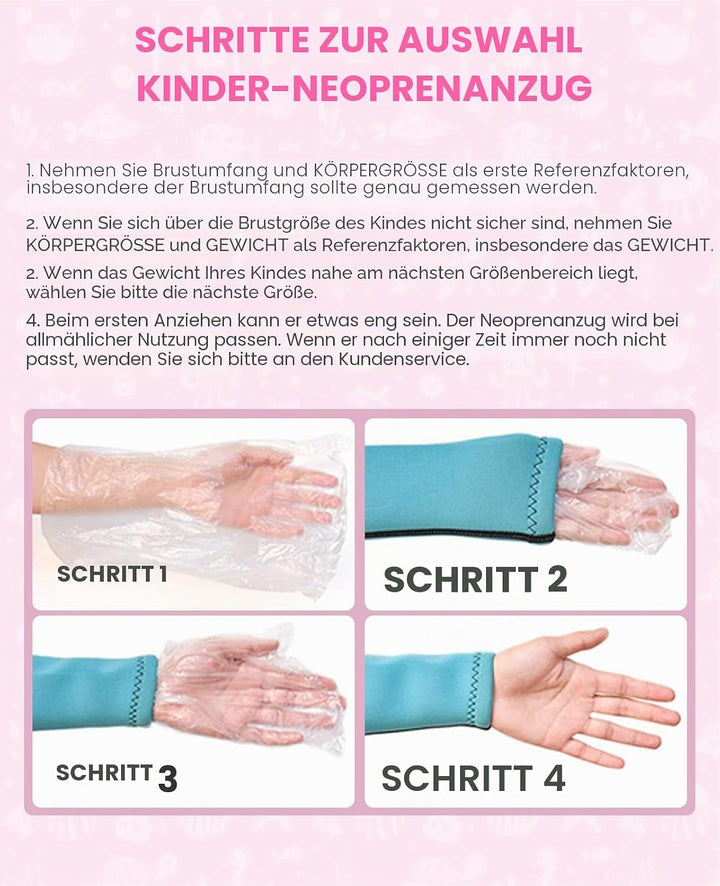 Gogokids Kinder Neoprenanzüge Thermische Bademode, Mädchen Einteiler Badeanzüge 2.5mm Neopren Tauche