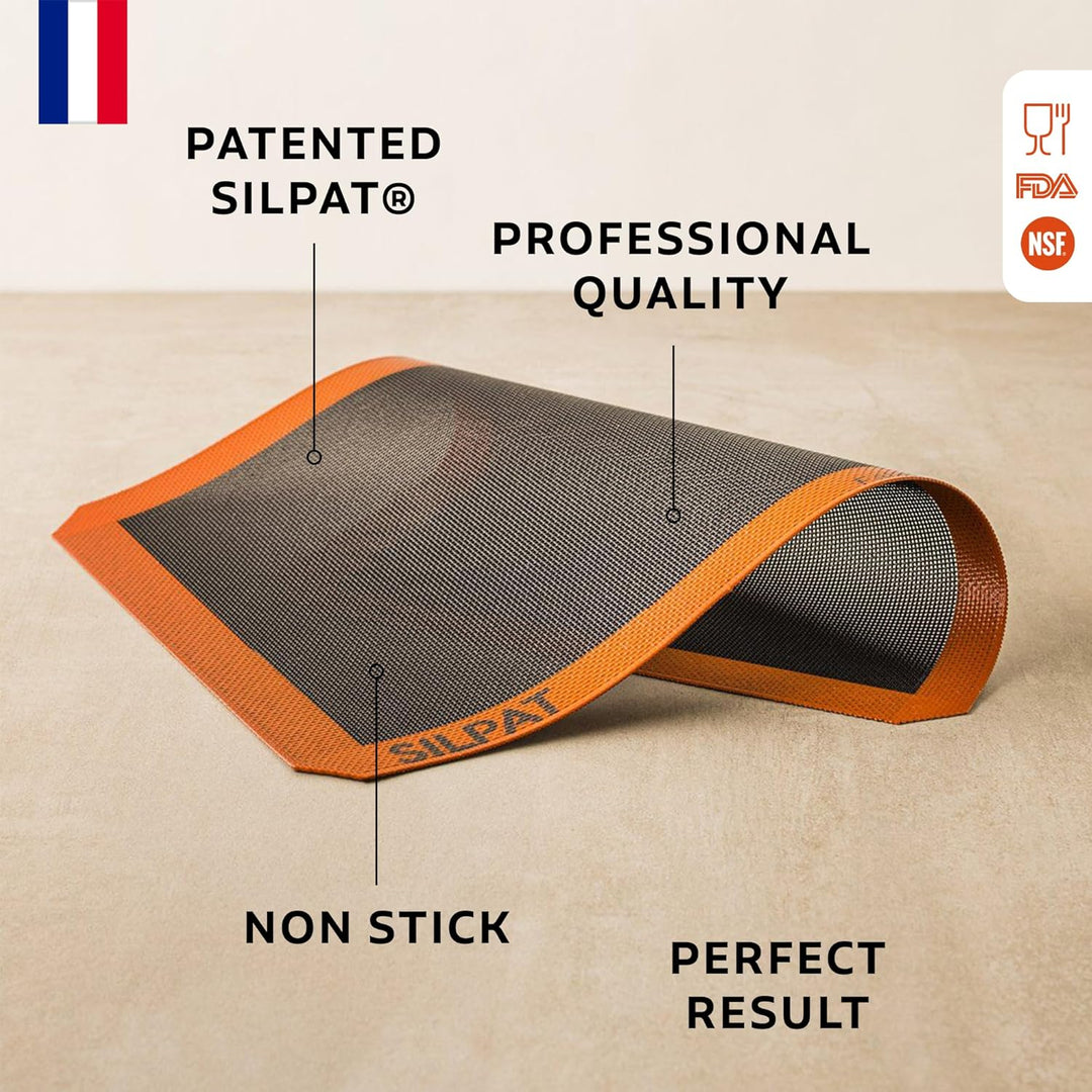 Silpat SN 415 290 02 Silpain Premium Antihaft-Silikon-Backmatte für Brot, 29,8 x 41,6 cm, schwarz