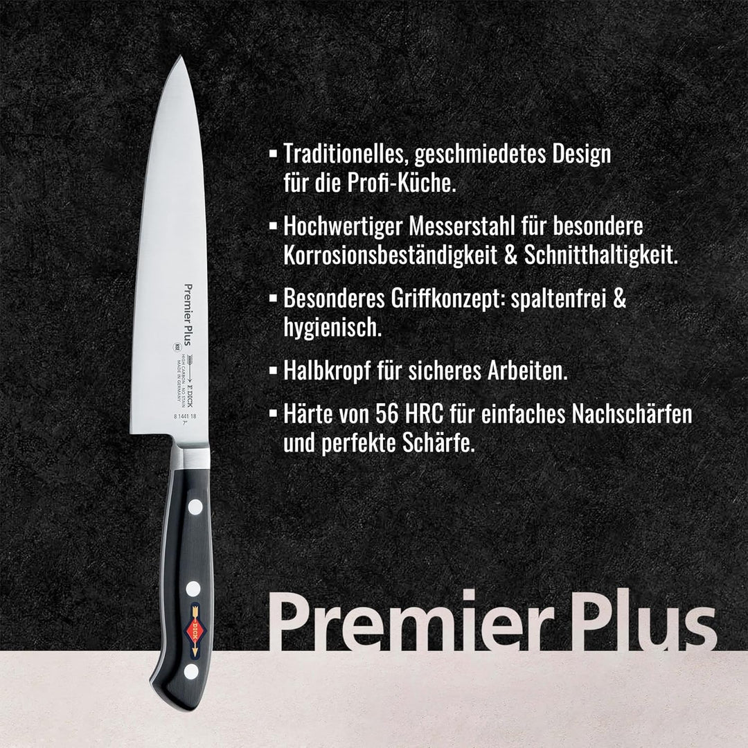 F. Dick Gyuutoo, Premier Plus (Messer mit Klinge 18 cm, X50CrMoV15 Stahl, nichtrostend, 56° HRC) 814