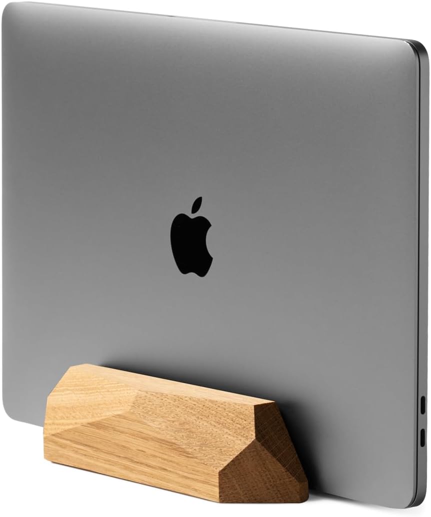 Oakywood Laptop Vertikale Ablage aus Holz - Handgefertigte Dock Station für Geräte bis 2 cm Dicke -