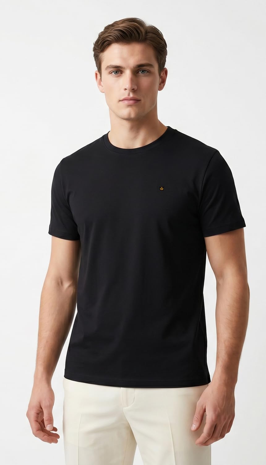 JRC 4er-Pack Herren Kurzarm T-Shirts mit Rundhalsausschnitt, Lässige Tops mit Rundhalsausschnitt 4pc