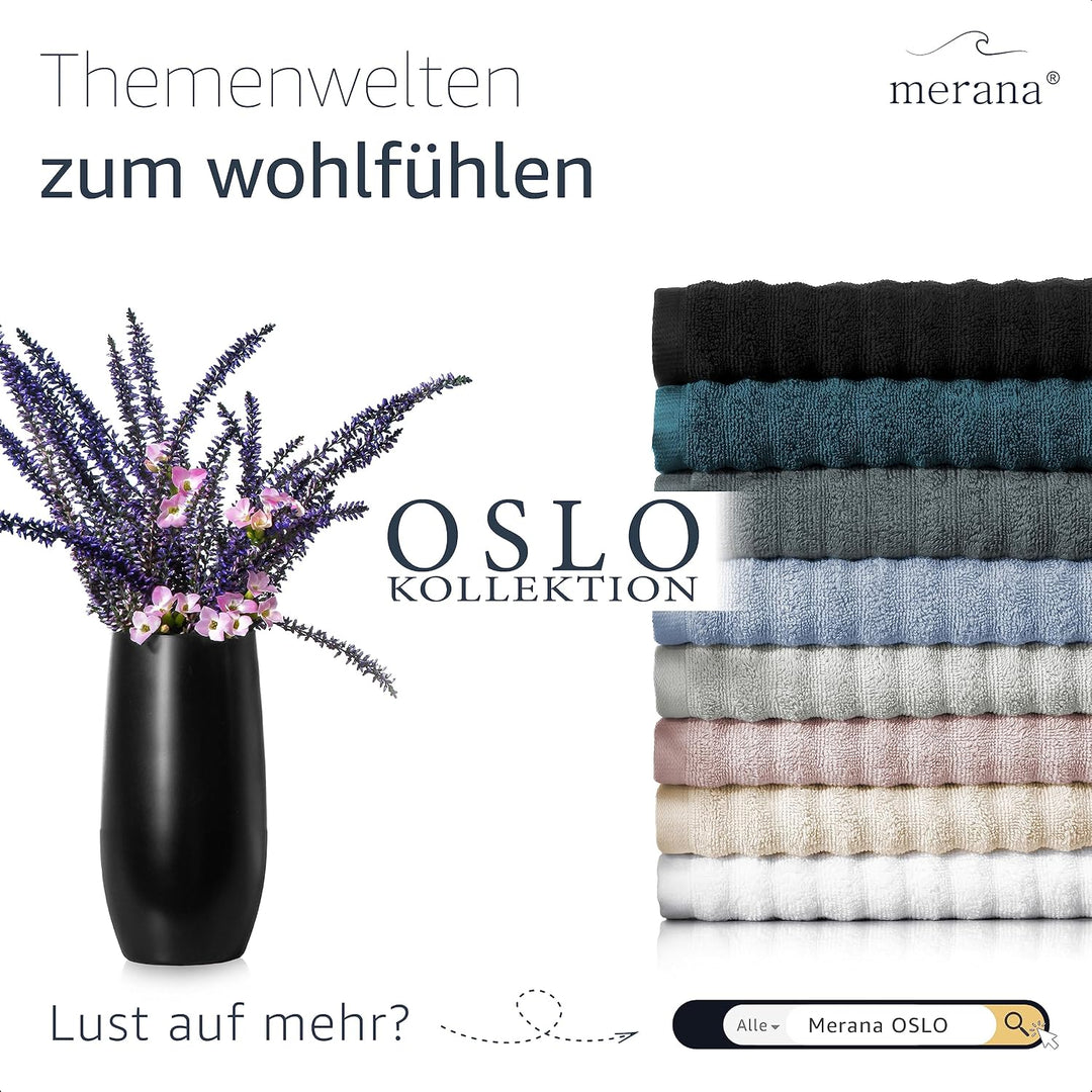 Merana OSLO Gästehandtücher 30x50 cm - 4X Luxus Gästehandtuch - Gäste Handtücher aus 100% feinster B
