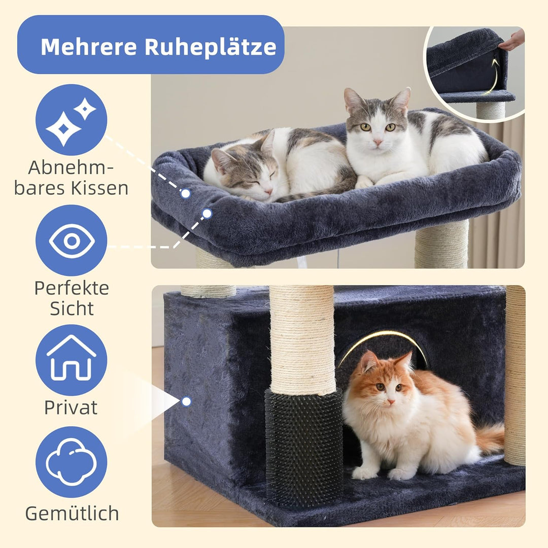 Hey-brother Kratzbaum, Stabil Katzenbaum für grosse Katzen und Maine Coons, mit 8 cm dicken Sisal-Kr