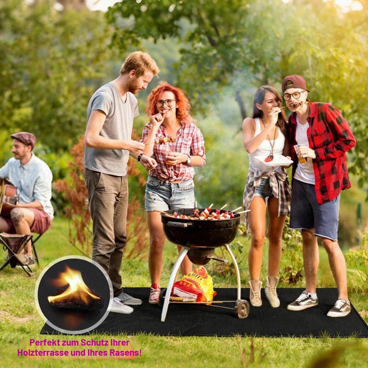 100 × 150 cm Feuerfeste Unterlage, Feuerschutzmatte, Hitzeschutzmatte Splatter Matte 3 Schicht, Gril