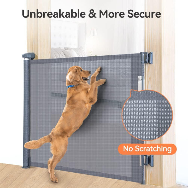COMOMY Treppenschutzgitter Ausziehbar 0-140cm, Türschutzgitter Rollo für Baby, Katzen und Hunde, Ein