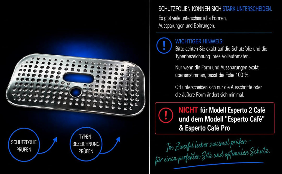 3 x Schutzfolie für Tchibo Esperto2 Milk - Tassenablage - Tropfblech - Abtropfblech - (NICHT für Esp