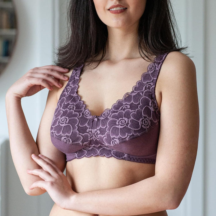 frugue Damen Kompressions BH nach Brust Op, mit Taschen 75C Violett