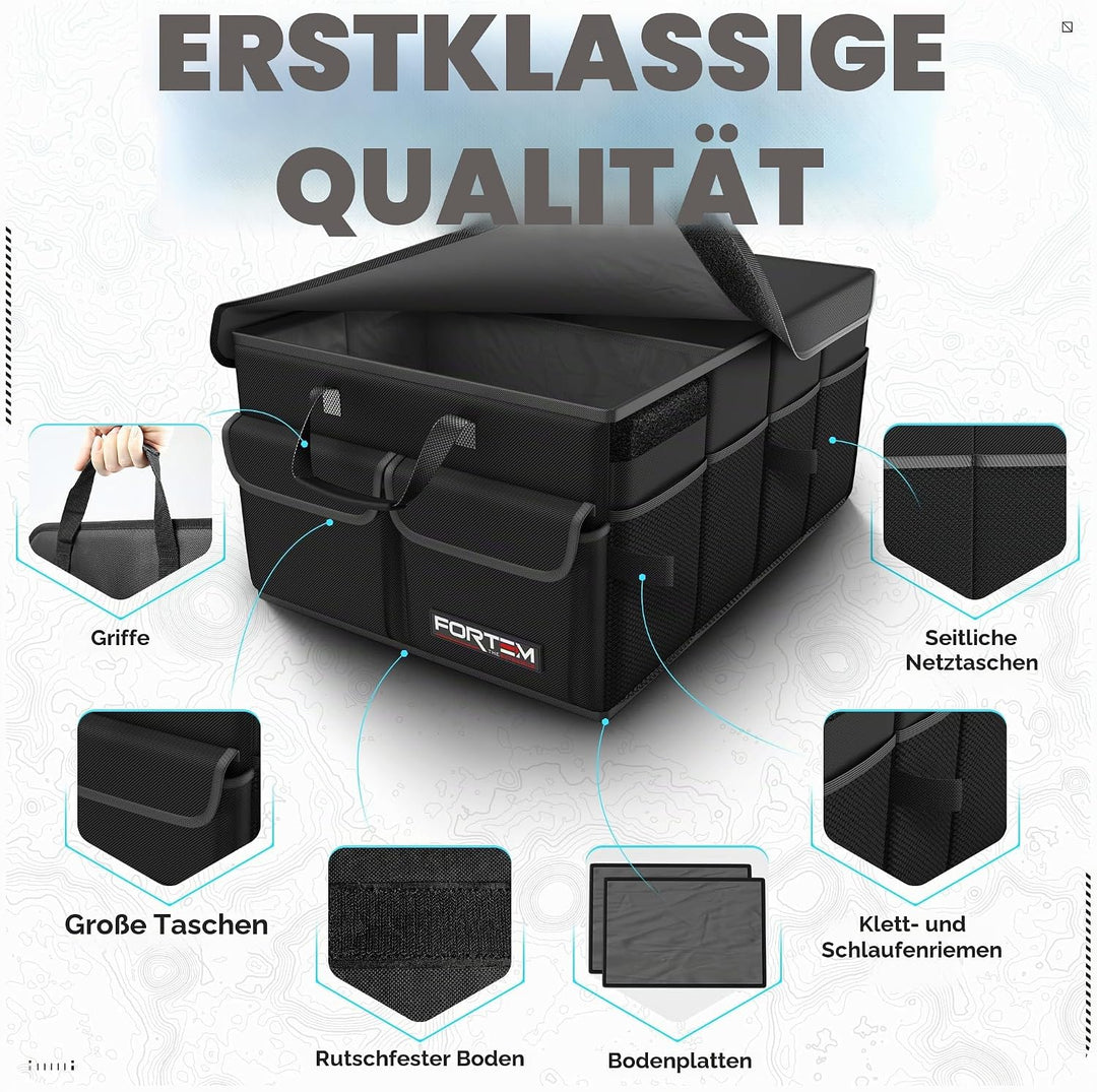 FORTEM Kofferraum Organizer SUV, Faltbare Auto Aufbewahrung, 600D Oxford, Rutschfeste Unterseite, Ve