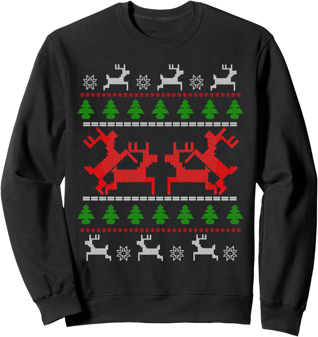 Ugly Christmas Sweater Rentiere Humor Weihnachts Sweatshirt