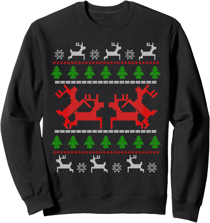 Ugly Christmas Sweater Rentiere Humor Weihnachts Sweatshirt
