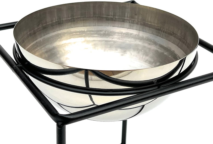 DanDiBo Blumenhocker Metall mit Topf Schwarz Silber 20-35 cm Blumenständer 96256 Blumensäule Modern