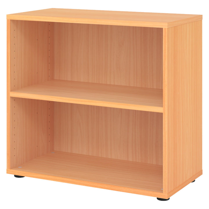 bümö Regal Buche, Standregal aus Holz für 2 Ordnerhöhen - Bücherregal klein 80 cm breit, Aktenregal