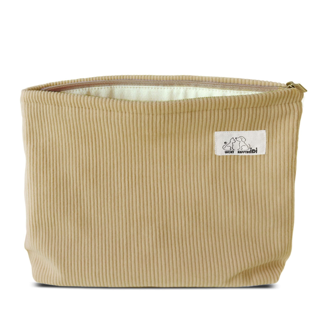 HAPPYHEIDI Ästhetische Make-up-Tasche, Kosmetiktasche, Reise-Reissverschluss, Leinenfutter, Geldbörs
