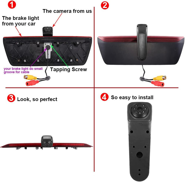HD Nachtsicht Kamera + 7 Zoll LCD Monitor, Auto Dritte Dach Top Mount Bremsleuchte Transporter Rückf