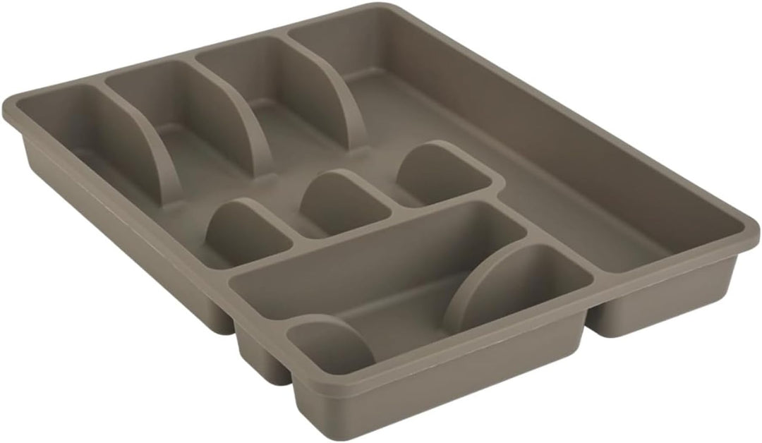 1 x Besteckkasten Besteckkorb mit 6 Fächern, Kunststoff, BPA-frei, Farbe: Braun, Masse: 38 x 29 x 5