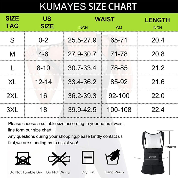 KUMAYES Damen Sauna Effekt Anzug Fitness Taille Waist Trainer Schwitzeffekt Training Tanktop Unterbr