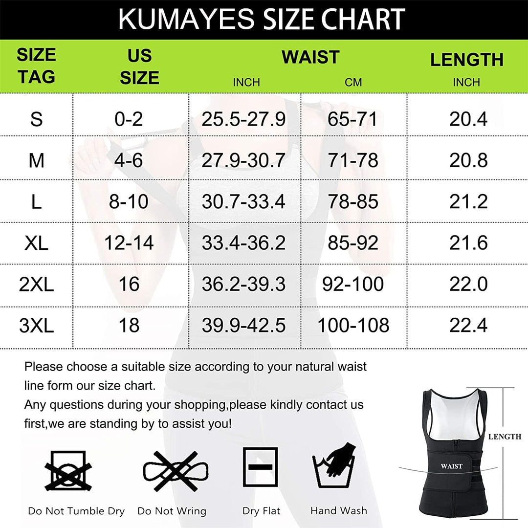 KUMAYES Damen Sauna Effekt Anzug Fitness Taille Waist Trainer Schwitzeffekt Training Tanktop Unterbr