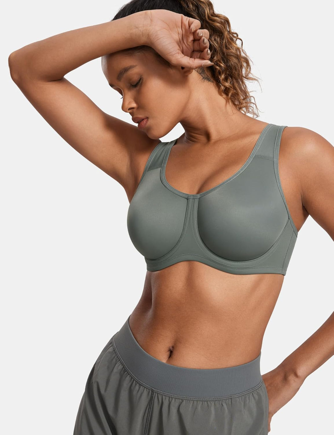 SYROKAN Damen Starker Halt Sports BH Grosse Brüste mit Bügel für Grosse Grössen | mit Bügel, Grosse
