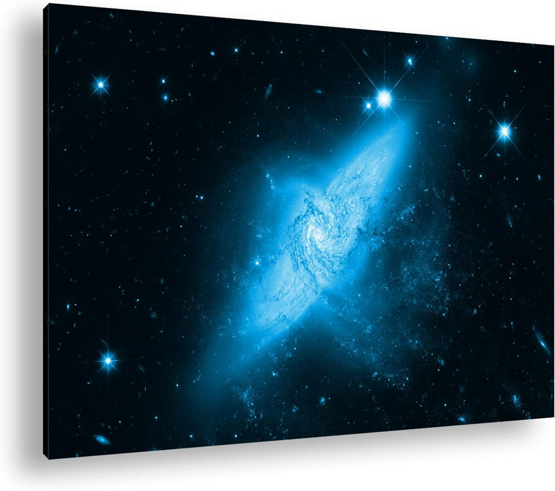 deyoli Dark weite Galaxien mit leuchtenden SternenFormat 80x60 Effekt: Monocrome Blau als Leinwandbi