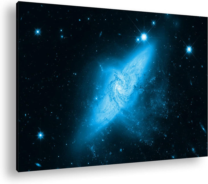 deyoli Dark weite Galaxien mit leuchtenden SternenFormat 80x60 Effekt: Monocrome Blau als Leinwandbi