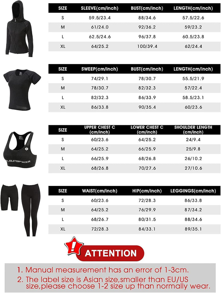 JULY'S SONG Yoga Kleidung Anzug 5er-Set Trainingsanzug Laufbekleidung Gym Fitness Kleidung L Grau Up