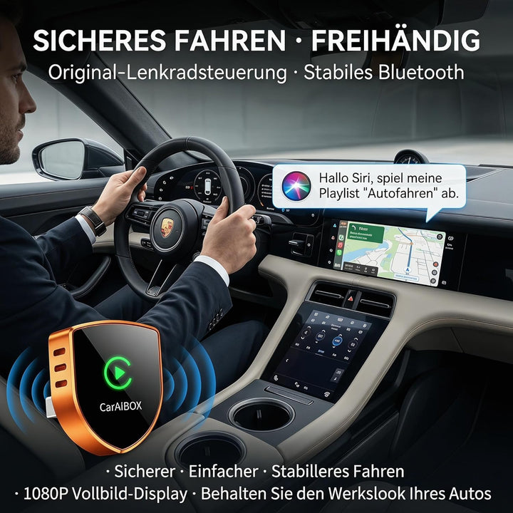 2026 2-in-1 Wireless CarPlay & Android Auto Adapter, Schild-Metallgehäuse, Ultraschneller WiFi 6 Don