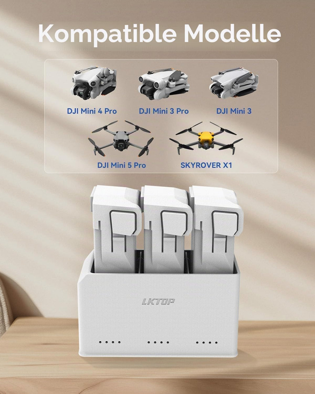 LKTOP - Mini 5Pro/4 Pro/3 37 W USB-C Schnelllade-Hub für DJI Mini 5/4/3/Plus Serie, Zubehör für Skyr