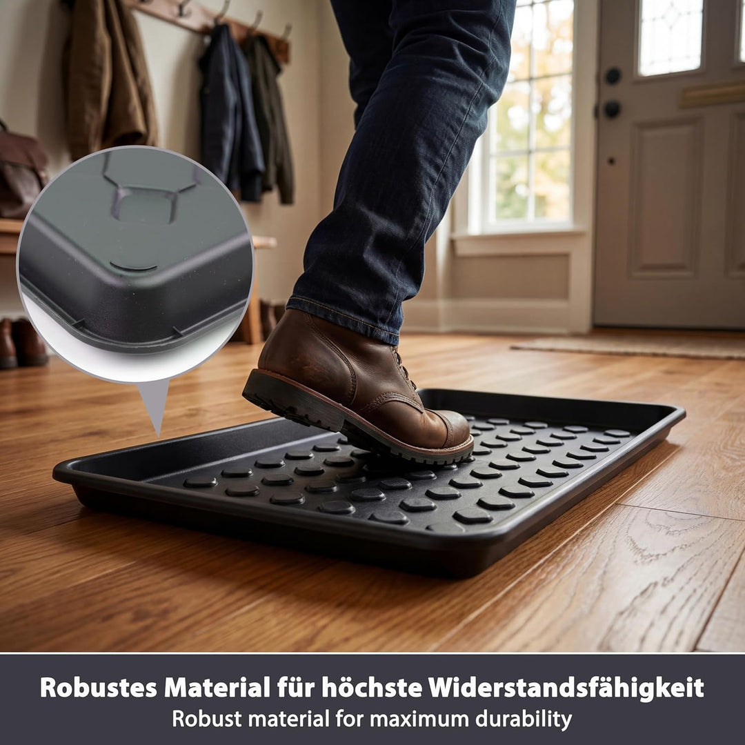 3er Set Schuhabtropfschale 72x35x3,5 cm - Robuste Schuhablage mit hohem Rand - Schuhmatte Abtropfmat