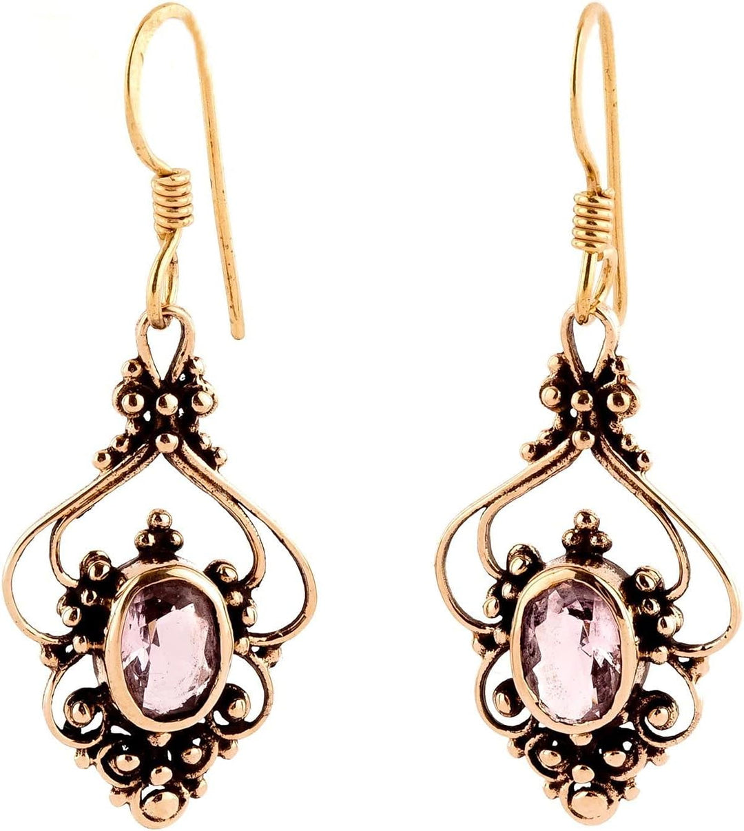 WINDALF Bohemia Ohrringe SALIA 3.5 cm Mediaval Ohrschmuck Amethyst Vintage Ornamentik Bronze