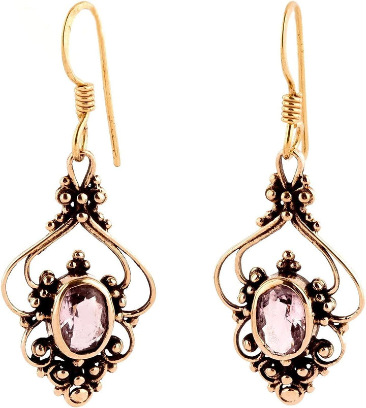 WINDALF Bohemia Ohrringe SALIA 3.5 cm Mediaval Ohrschmuck Amethyst Vintage Ornamentik Bronze