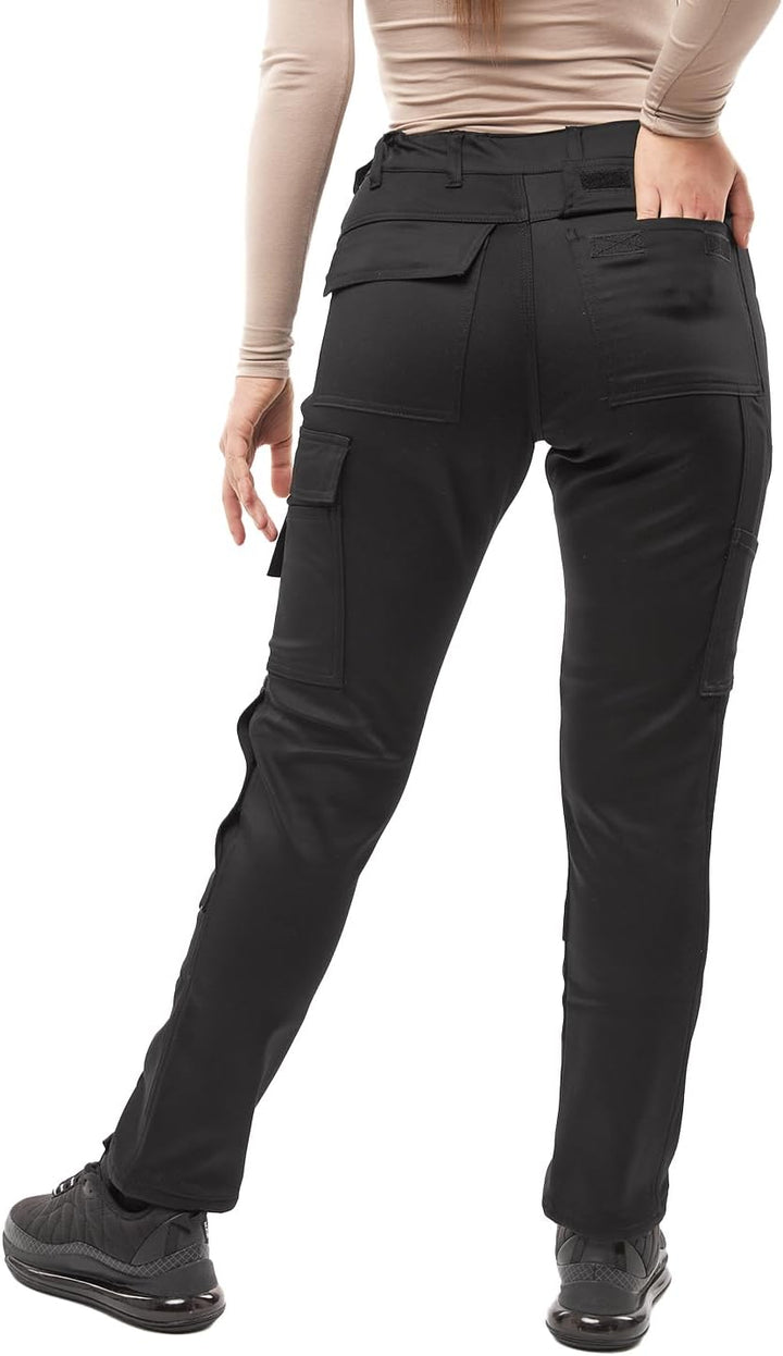 strongAnt Damen Arbeitshose komplett Stretch für Frauen Bundhose mit Kniepolstertaschen Schwarz Grau