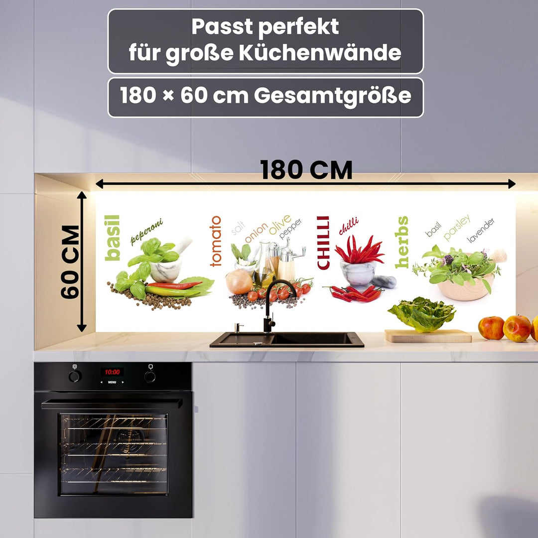 Küchenrückwand Folie selbstklebend GEWÜRZ | Klebefolie - Dekofolie - Spritzschutz für Küche | Made i