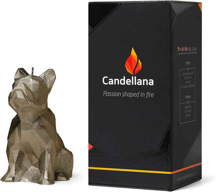 Candellana Handmade Bulldog Low-Poly Kerze Geschenk- Lustig - Dekorative Kerze - Home Décor - Gesche