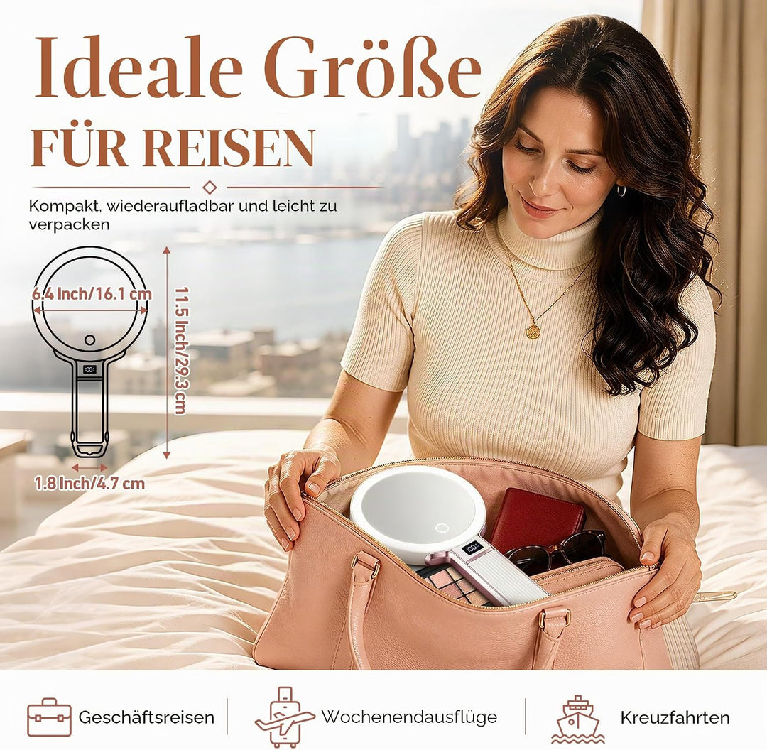 B Beauty Planet 30X/1X Vergrösserungsspiegel mit Licht, Höhenverstellbarer Schminkspiegel mit Beleuc
