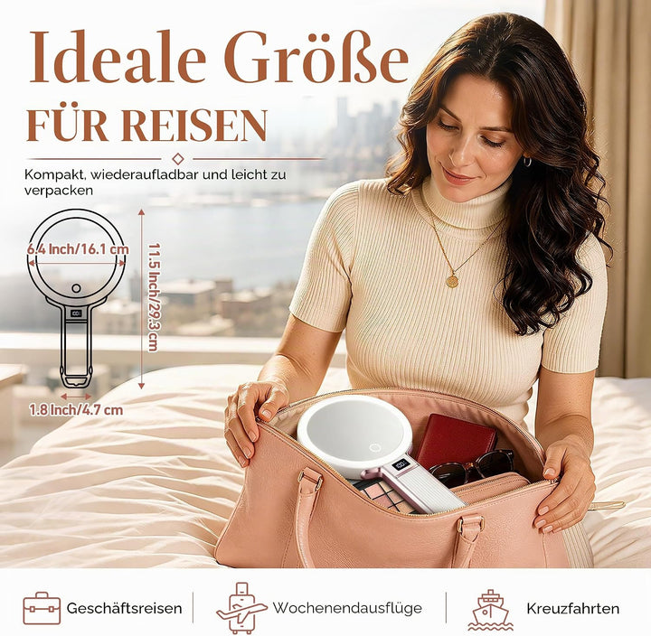 B Beauty Planet 30X/1X Vergrösserungsspiegel mit Licht, Höhenverstellbarer Schminkspiegel mit Beleuc