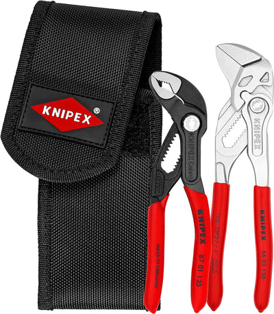 KNIPEX 00 20 72 V01 Mini-Zangenset in Werkzeuggürteltasche & ErgoStrip Universal-Abmantelungswerkzeu