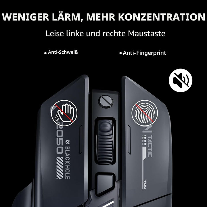 inphic A9 Explorer Bluetooth Maus, Dual-Mode Bluetooth 5.0/2.4G Maus kabellos Aufladbar, 2400 DPI, R