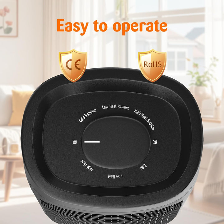 GARDTECH Fan Heizgerät, 1500W Schnellheizraumheizung mit Schwenkfunktion, energiesparender Heizkörpe