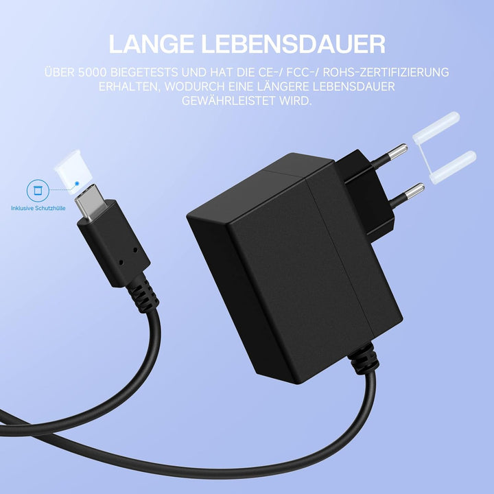 Netzteil für Switch/Switch OLED, PD Typ C Ladegerät unterstützt TV und Handheld Modus Reise Charger