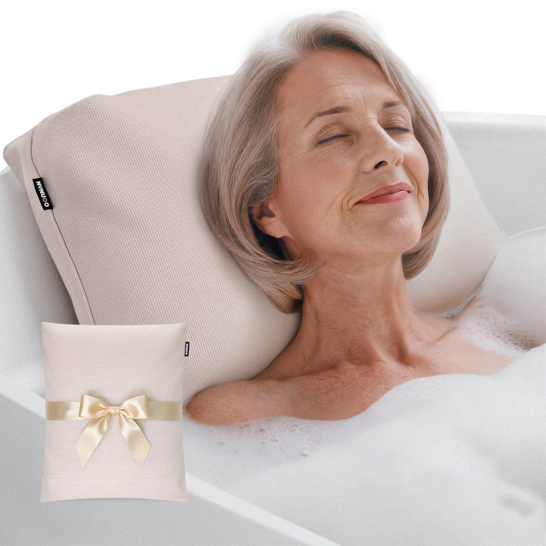 Ergonomisches Badewannenkissen | Premium Wellness Badekissen 3D-Mesh | Schnelltrocknendes Badewannen