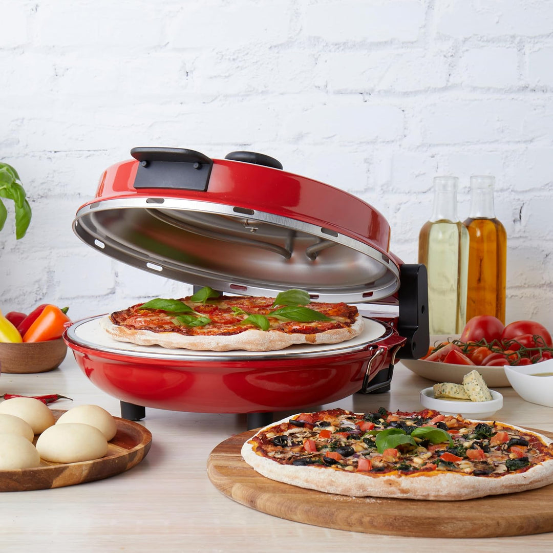 Petra PT5666VDE Elektrischer Pizzaofen - 1200W Drinnen Pizzabäcker, 5 Heizstufen, Schnelles Vorheize